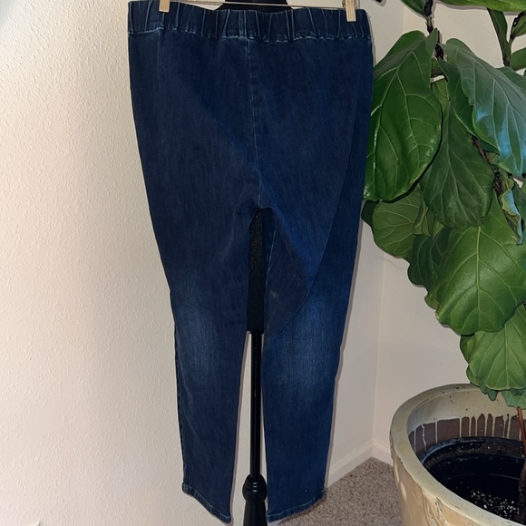 Soft Surroundings Women’s Pull On Skinny Blue Jeans Denim Pants Elastic Waist L - Picture 6 of 15